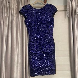 Dress the Population Purple Sequin Short Dress